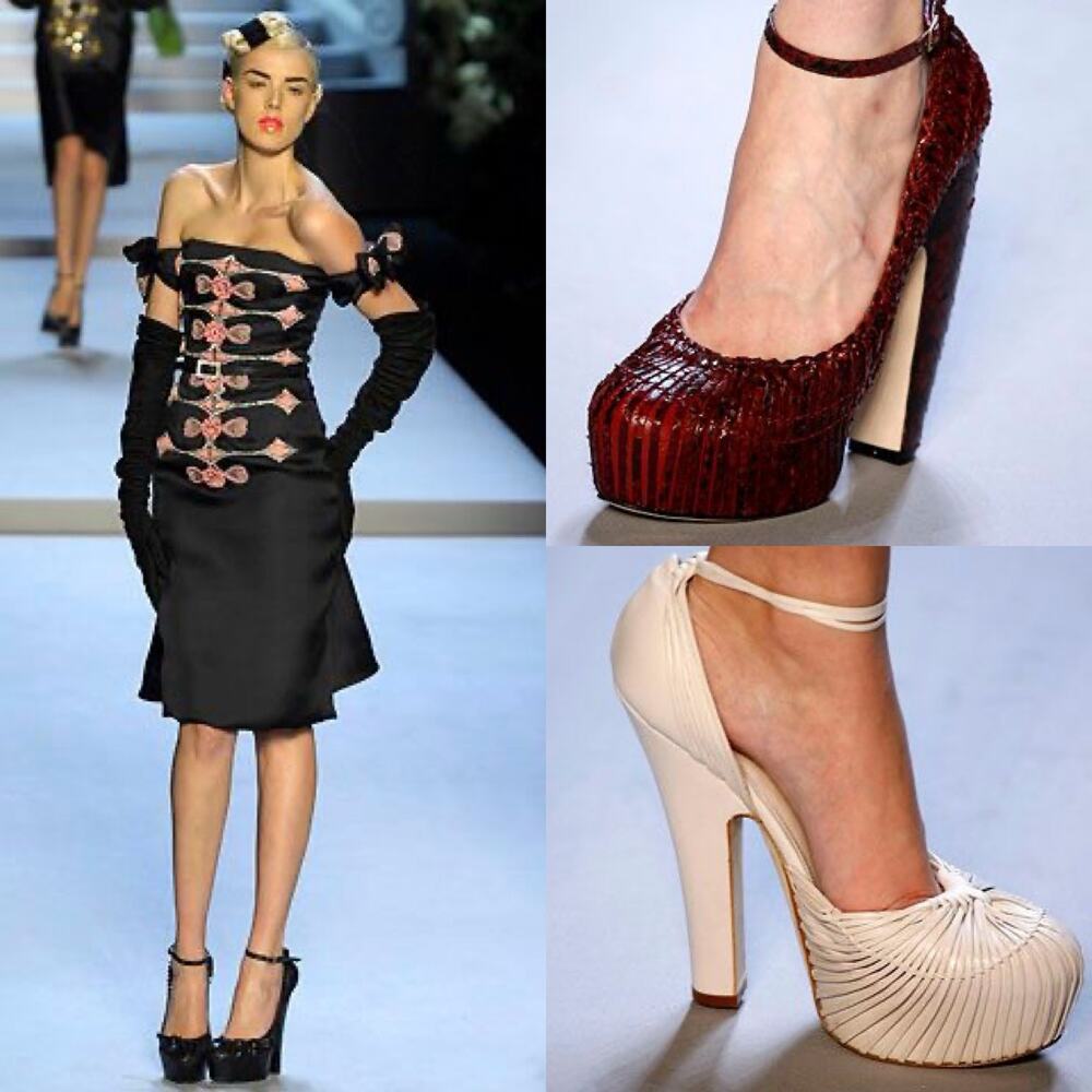 Christian Dior Galliano Fall 2007 Black Ankle Strap Bow Platform Heels EU 36.5 - Picture 5 of 14